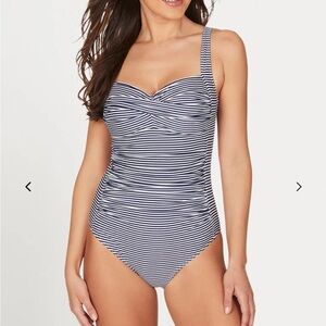 Nip Tuck Sorrento Stripe Joanne One Piece Swimsuit / multi cup